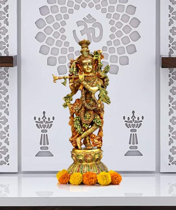 Brass - 18" - Krishna Kishan Kanhaiya Gopal Idol Murti Statue Sculpture