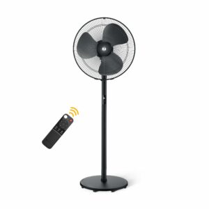 atomberg Renesa 400mm Pedestal Fan for Home | Silent BLDC Stand Fan | LED Display | 6 Speeds | Remote with Oscillation, Timer, Sleep | 2 Year Warranty (Midnight Black)