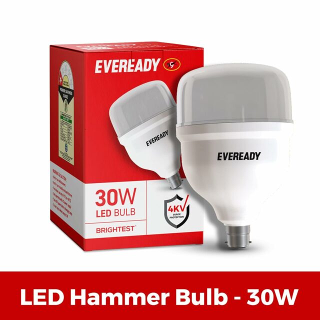 30W Led Hammer Bulb | b22 High Cri & High Efficiency | Energy Efficient | Long Life & Low Maintenance | Pack Of 1| 4Kv Surge Protection | Cool Day Light (6500K)