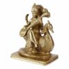 Brass Goddess Saraswati Statue Sitting on Swan, Educational Idol for Study, Spiritual Puja Murti