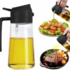 Misamo Enterprise 500ml 2 in 1 Glass Oil Sprayer and Dispenser Bottle, Premium Nozzle, Multi Color (2 IN 1 OIL DISPENSER AND SPRAYER)