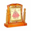 Golden Khatu Shyam Idol | Bajrang Bali Ashirwad Murti Acrylic Religious Frame for Car Dashboard (L*B*H- 3.3 x 1.2 x 3.3 Inches)