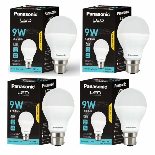 9 Watt LED Bulb, B22 Base 9W Bulb Light For Home, 25000+ BH with 1 Year Warranty, 6500K Cool Day Bulb (Pack of 4)