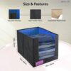 3 Pcs Non Woven Shirt Stacker/Cloth Organizer for Storage/Closet & Wardrobe Organizer for Storage/Foldable Shirt Organizer Cloth Storage Box (Blue, 26x40x26 cm)