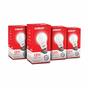 12W Led Light Bulb | High Efficiency & Glare-Free Light | 4Kv Surge Protection | With Wide Operating Voltage Range | 100 Lumens Per Watt | Cool Day Light (6500K) | Pack Of 4 - B22D