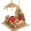 18 Gram 925 Sterling Silver Gold Plated Khatu Shyam Ji Idol with Singhasan Showpiece for Pooja Room Home Decoration