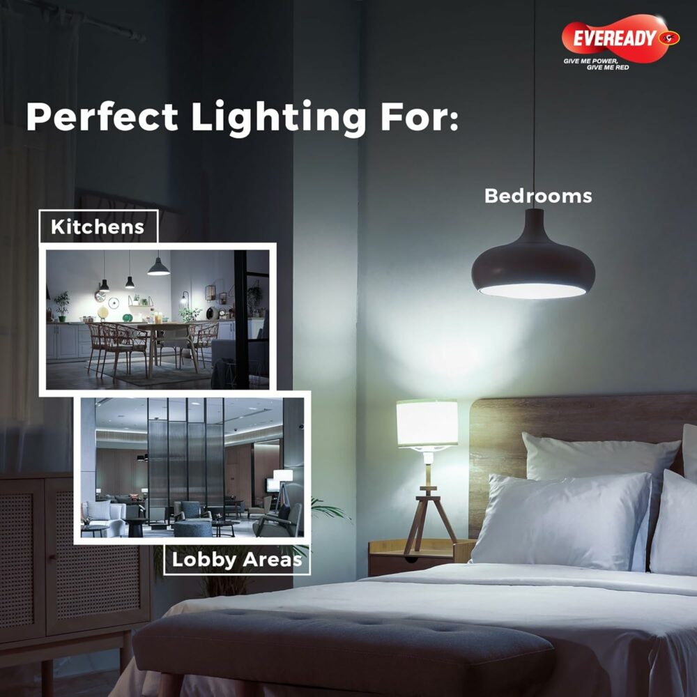 12W Led Light Bulb | High Efficiency & Glare-Free Light | 4Kv Surge Protection | With Wide Operating Voltage Range | 100 Lumens Per Watt | Cool Day Light (6500K) | Pack Of 4 - B22D - Image 4