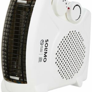 Amazon Brand - Solimo 2000/1000 Watts Room Heater with Adjustable Thermostat (ISI certified, White colour, Ideal for small to medium room/area)
