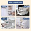 Set of 4, Stack it Up | Large Cloth Stacker | Foldable Shirt Storage Stacker for Wardrobe | Plastic Stackable Closet Organizer | White | 34L x 44W x 19H Centimeters