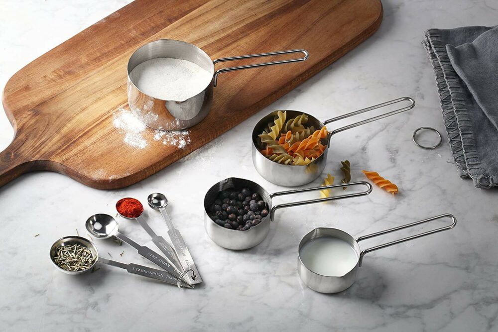 INKULTURE Stainless Steel Measuring Cups & Spoon Combo for Dry or Liquid/Kitchen Gadgets for Cooking & Baking Cakes/Measuring Cup Set Combo with Handles (Set of 4 Cups & 4 Spoons) - Image 4