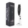 Handheld Milk Frother with Stand, Battery-Operated Electric Drink Mixer for Coffee, Cappuccino, Latte, Matcha, and Hot Chocolate (Premium Black Double Whisk)