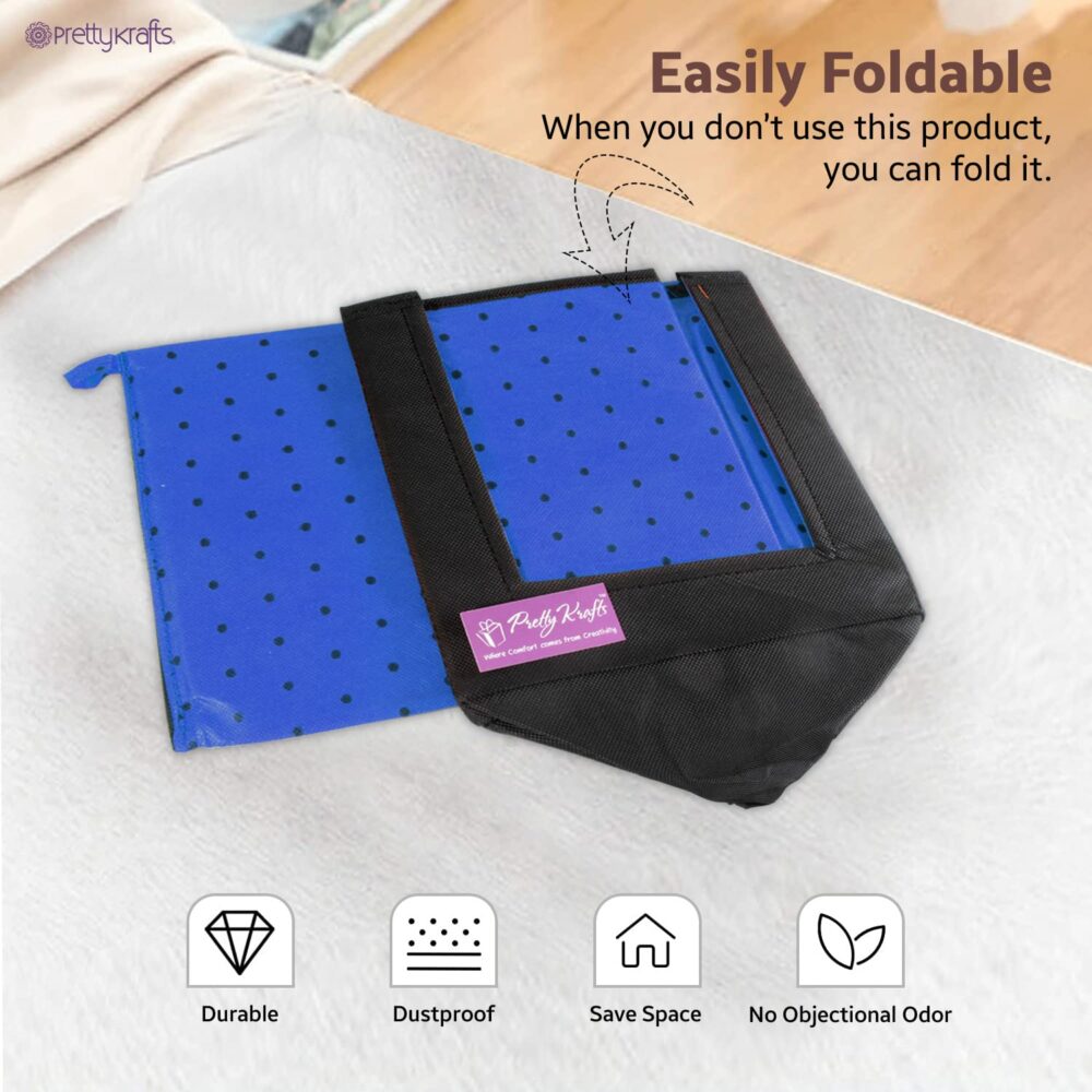 3 Pcs Non Woven Shirt Stacker/Cloth Organizer for Storage/Closet & Wardrobe Organizer for Storage/Foldable Shirt Organizer Cloth Storage Box (Blue, 26x40x26 cm) - Image 3
