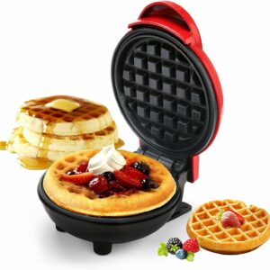 QCen Mini Waffle Maker Machine 3 In 1 Waffle Iron Home Appliances Kitchen Easy To Clean, 4 Inch, Perfect For Breakfast, Dessert, Sandwich, Pan Cakes, Other Snacks|Assorted - 350 Watts