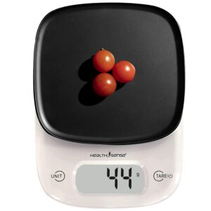 HealthSense Weight Machine for Kitchen, Kitchen Food Weighing Scale for Health, Fitness, Home Baking & Cooking with Bright LCD, Touch Button, Tare Function & 1 Year Warranty ? Chef-Mate KS 63
