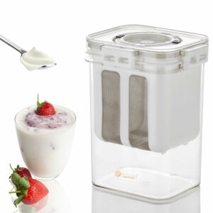 E-COSMOS Greek Yogurt & Curd Maker - 1100ml Fine Mesh Strainer with Lid | Multifunctional Yogurt Filter | Curd Maker for Home | Perfect for Homemade Yogurt, Curd, Cheese Maker (Greek Yogurt Maker)