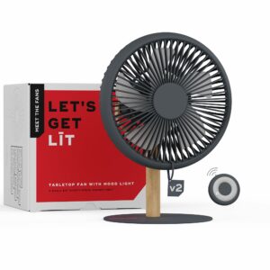 NUUK LIT v2 Cordless & Rechargeable 7 Inch Table Fan with Night Light & Remote Control | Auto Oscillation with 4 Wind Modes | BLDC Fan with Up To 17 Hour Run Time | Portable Table Fan for Home, Office