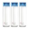 CELLO H2O Glass Fridge Water Bottle with Plastic Cap | Leak proof & break-proof | Wide mouth & Easy to Clean | Best Usage for Office/School/College | Set of 3, 920ml | Blue