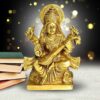 Brass Lord Saraswati Statue, Standard, Golden, 1 Piece