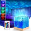One94Store acrylic Romantic Ocean Wave Night Light Projector Lamp, 3D Water Wave Effect, LED Projection Lamp for Bedroom Decor, Remote Control (Cube Shape)