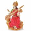 SEVLIYA Traders Marble Dust Saraswati Idol for Home Puja I Veena I Sarasvati Statue I Living Room I Guest Room I Office Table I Showpiece I Gifts I Home Decor I Pooja Room (6INCH)