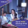 LEDZ 12W Rechargeable Emergency Inverter LED Bulb | Cool Day Light | Upto 4 Hours Battery | B22D | 1 Year - Warranty (Pack of 1, White)