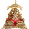 18 Gram 925 Sterling Silver Gold Plated Khatu Shyam Ji Idol with Singhasan Showpiece for Pooja Room Home Decoration