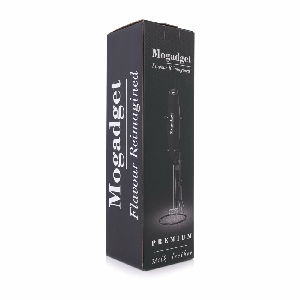 Handheld Milk Frother with Stand, Battery-Operated Electric Drink Mixer for Coffee, Cappuccino, Latte, Matcha, and Hot Chocolate (Premium Black Double Whisk) - Image 6