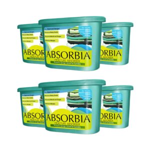 Absorbia Moisture Absorber | Classic Pack of 6 (600ml Each) | Moisture Absorber for Wardrobe | Dehumidifier for Room Moisture | Air Freshener for Room, Toilet | Compact Size | Moisture Absorbers