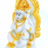 Saraswati White marbel dust Small for Decoration and Pooja, Resin Saraswati Murti, Saraswati with Veena ( Height - 4 Inch, Weight - 200 GM )
