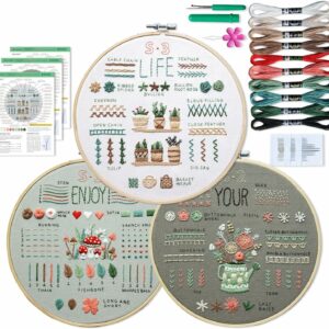 TOVIXY Embroidery Kit For Beginners And Adults - Anchor Stitch And Cross Stitch Embroidery Kit - Embroidery Cloth, Hoops, And Materials - Perfect Stitching And Fabric Kit, Multicolor