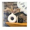 SPHINX Ceramic Donut Vase, Pampas Grass Flower Vase, Home Decor Centrepiece for Office or Gifts - (White, 6 Inch)