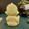 Ganesha for Car Dashboard Ganesh Statue Murti Ivory Finish Lord Ganpati Diwali Gifts Home Decor Figurine (Size: 3.5 x 2 inches) Ceramic