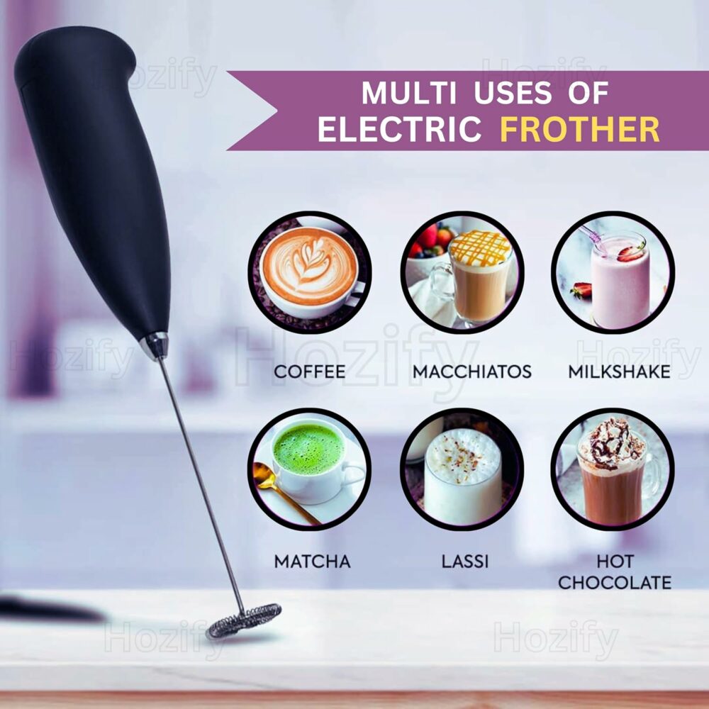 Electric Milk Frother Hand Blender,Portable Coffee Beater for Kitchen,Latte,Cappuccino,Egg Beater & Juice Mixer,Compact Foam Maker (Multicolor) - Image 3