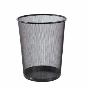 GoodWill Tech Open-Top Cylindrical Metal Mesh Recycling Dustbins- Waste Basket for Home/Office/Coffee Shop/Hotel Non-Toxic - Black (Set of 1, Large (19L))
