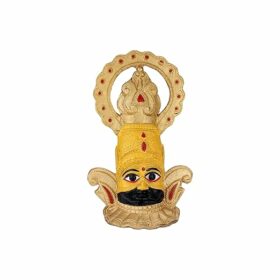 Art FIRLD Fine Quality Brass Khatu Shyam Ji Idol Decorative Showpiece - 16 cm (Brass, Gold) | Pack of (5)
