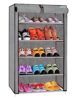 FLIPZON Multipurpose 5 Shelves Shoe Rack with Zip Door Cover & Side Pockets, Multiuse Storage Rack for Footwear, Toys, Clothes with Dustproof Cover (5 Shelves, Grey)