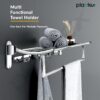 Plantex Stainless Steel Folding Towel Rack for Bathroom/Towel Stand/Hanger/Bathroom Accessories(24 Inch-Chrome)