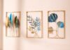 Amazon Brand - Solimo Metal Leaf Wall Hanging Decor | Nature-Inspired Leaf Design | Easy Installation (Set of 3 | Gold)
