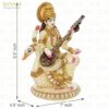 Goddess Maa Saraswati Idol on Swan Hindu Goddess of Knowledge Statue Showpiece Marble dust Figurine Big Saraswati Statue for School Office