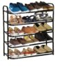 KSP HOME Heavy Metal Shoe Rack (5 Shelves) Foldable Open Book Shelf, Book Shelve, Shoe Rack, Shoes Storage Rack for Home Shoe Stand Shelf Big (74 * 60 * 25 cm) (Black) (5 - Tier)