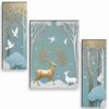 SAF deer Paintings for Wall Decoration - Set Of 3, 3d modern art Painting for Living Room Large Size with Frames for Home, Office painting 50.8 cm x 30.48 cm SANFJM36036-Engineered Wood