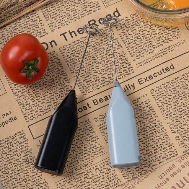 Electric Milk Frother with Stand Handheld Whisk Beater Foam Maker for Mocktails Coffee Latte Matcha Foamer Cappuccino Lemonade(Batteries are Not Included) (Black) (asorted)