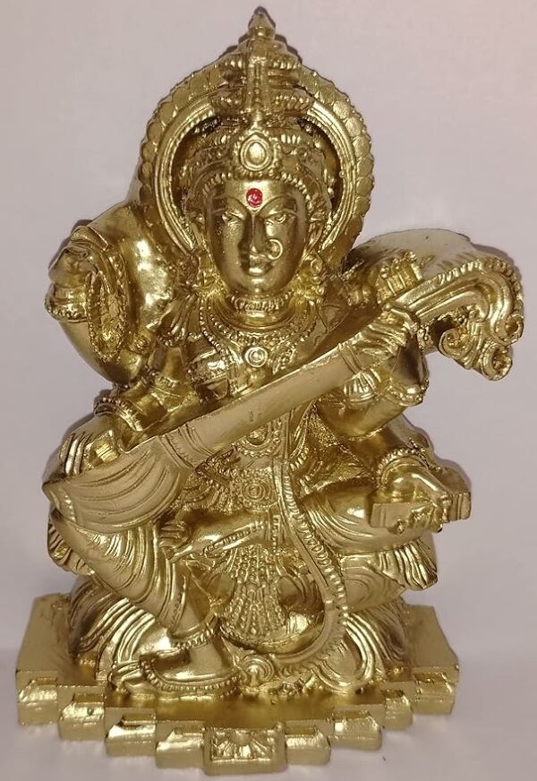 Goddess SARASWATHI Devi / SARADHA / Vidya Devi / Saraswati Idol 13 cm Height - Image 2