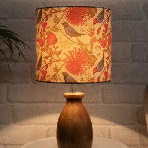 Homesake? Lamp, Table Lamp, Night Lamp for Bedroom, Home Decor Items, Lamp for Living Room, Light Lamp, Bedside Lamp, Room Decor, Dovel Pot - (Wooden Base, Birds)