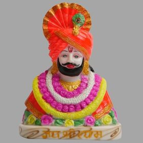 Premium Baba Khatu Shyam ji Idol Statue Showpiece for Home and Pooja Decoration | Khatu Shyam Murti for Home and Car Dashboard | Diwali Corporate Gifting (Gold, 7.5 Inches)