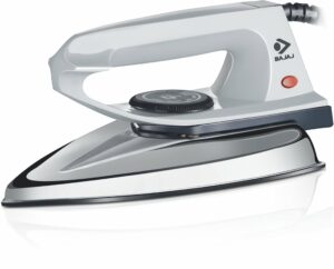 Bajaj DX 2 600-Watt Light Weight Dry Iron | Non-Stick Coated Soleplate | Anti-Bacterial Coating | 180 Degree Swivel Cord | Cool Touch Handle | 2-Yrs Warranty ?Grey?