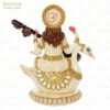 Goddess Maa Saraswati Idol on Swan Hindu Goddess of Knowledge Statue Showpiece Marble dust Figurine Big Saraswati Statue for School Office