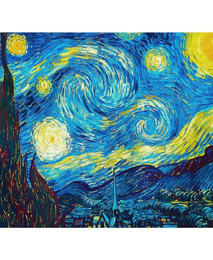 HASTHIP Diamond Painting Kit, 5D Diamond Painting Kit, The Starry Night By Master Van Gogh, Rhinestone Extremely Shiny Diamond Painting Art, Abstract Style Room Decoration (30Cm X 40Cm)