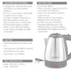 Milton Euroline Go Electro 1 2 Stainless Steel Electric Kettle, (1 Piece), 1 2 Litres, Silver | Power Indicator | 1500 Watts | Auto Cut-off | Detachable 360 Degree Connector | Boiler for Water