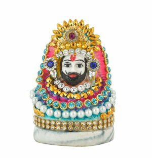 Polyresin Lord Khatu Shyam Baba Ji Idol Statue Puja Figurine Religious Pooja Gift Home D?cor Showpiece (3.5x2 Inch)